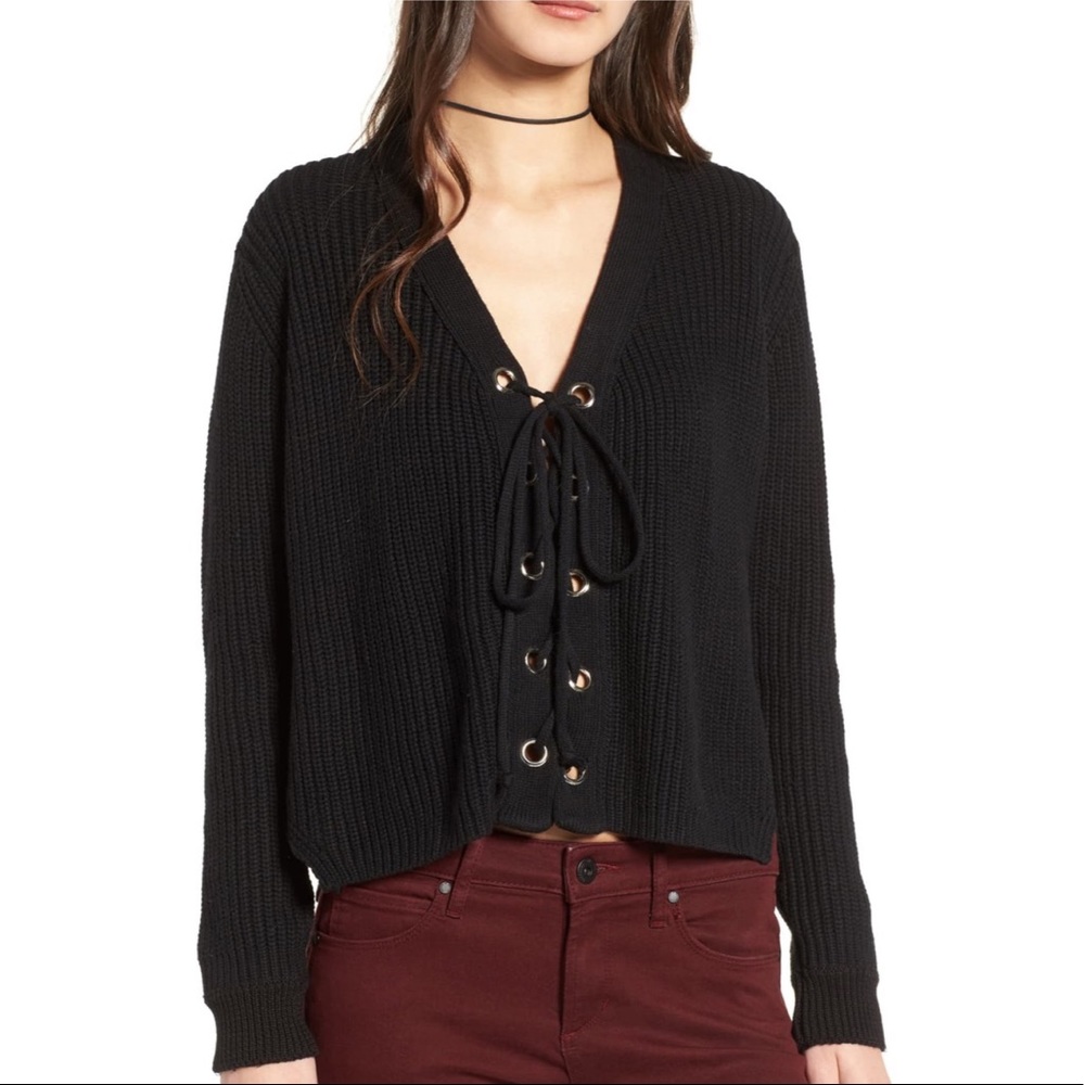 Lush Lace Up Sweater